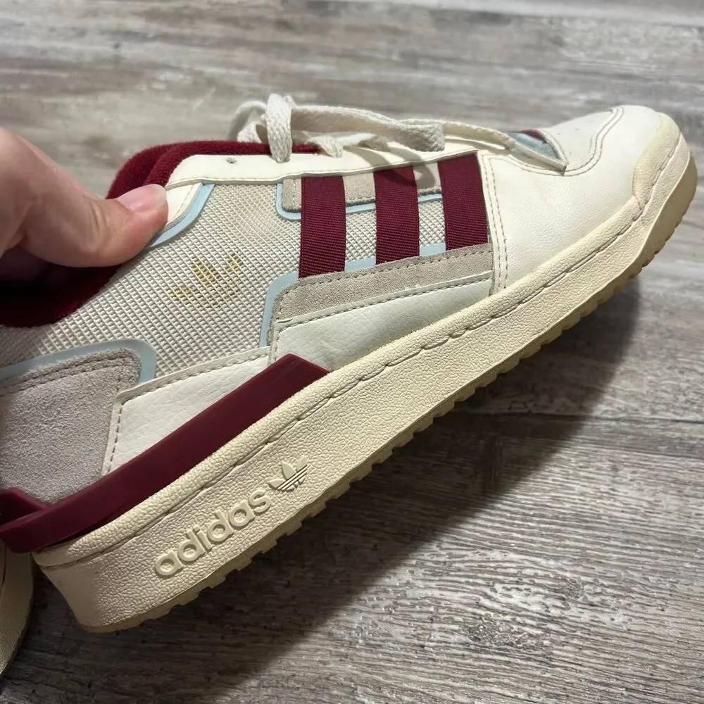 Adidas Men's Forum Exhibit Low 'Off White Burgundy' streetwear skater sneakers
